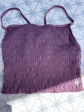 Free people Smocked Spaghetti Strap Tank Top - mauve purple like new